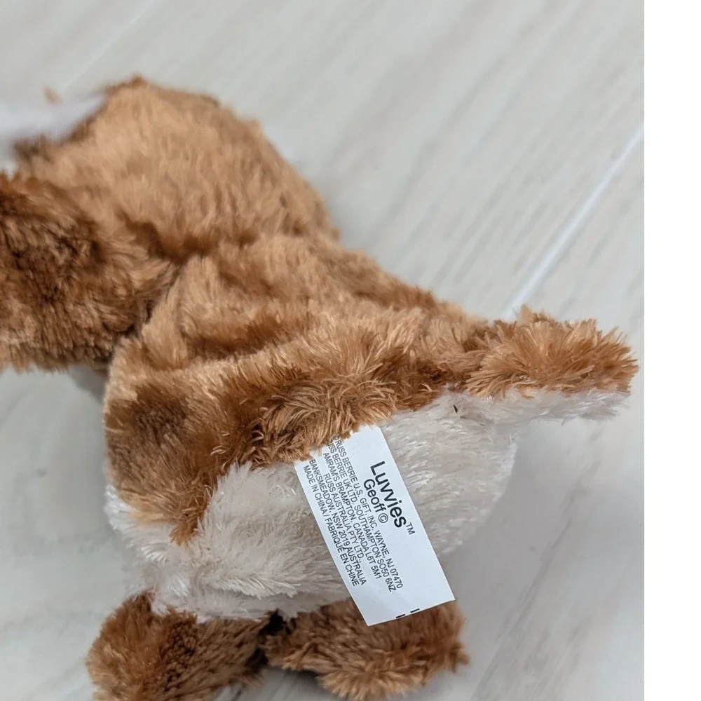Russ Luvvies Geoff Owl Plush small Brown White Stuffed Animal Bird beanbag